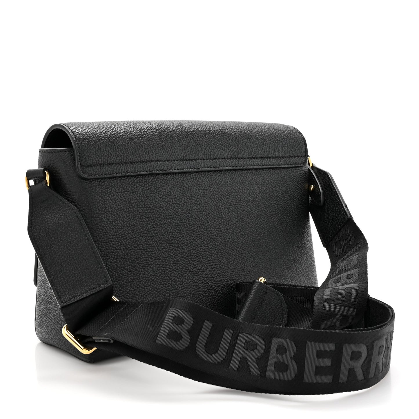 Grainy Calfskin Vintage Check Note Crossbody Bag Black