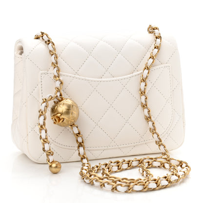 Chanel Lambskin Quilted Mini Pearl Crush Flap White 3 of 11