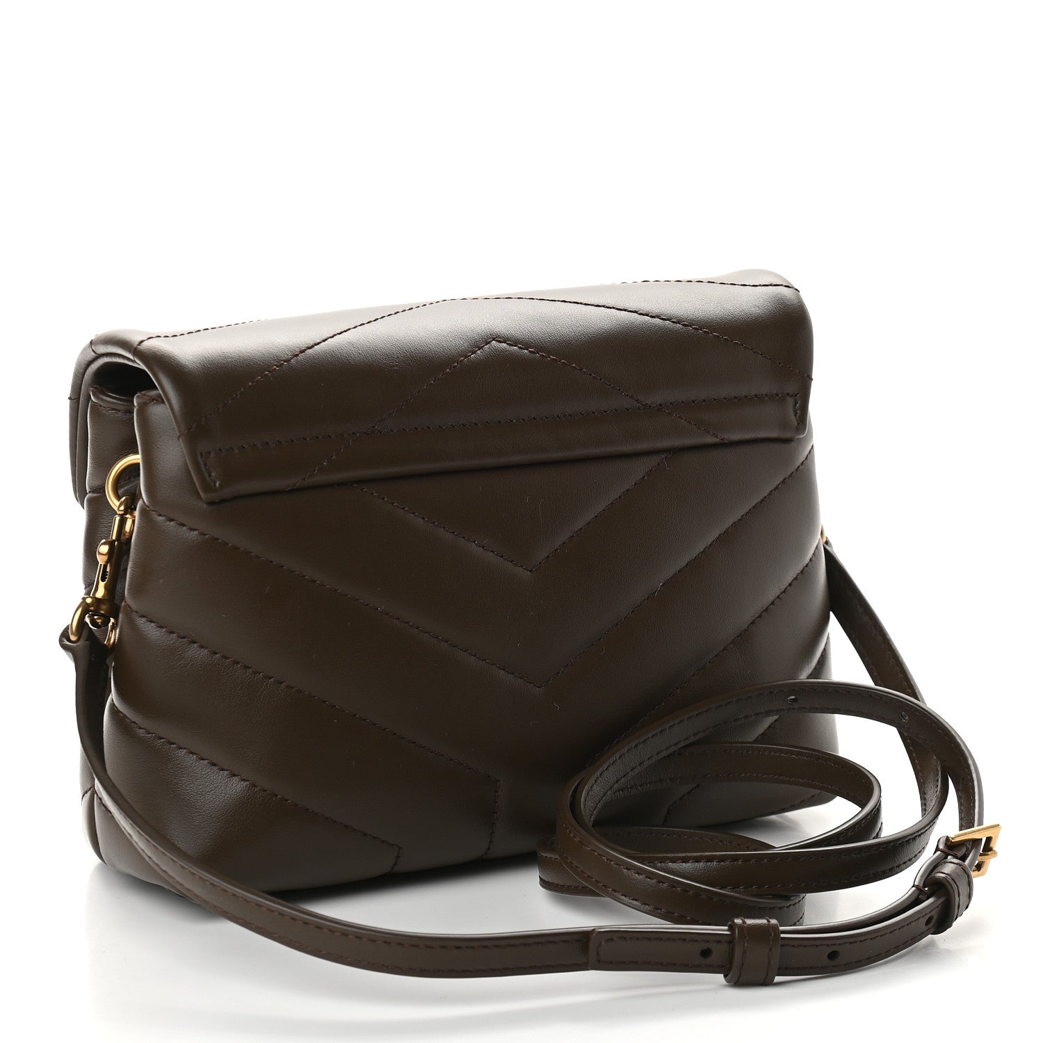 Saint Laurent Calfskin Y Quilted Monogram Toy Loulou Crossbody Bag Earth 2 of 7