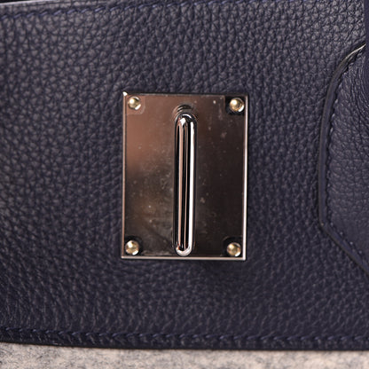 Hermes Togo Todoo Feutre HAC Birkin 40 Gris Clair Bleu Nuit 23 of 32