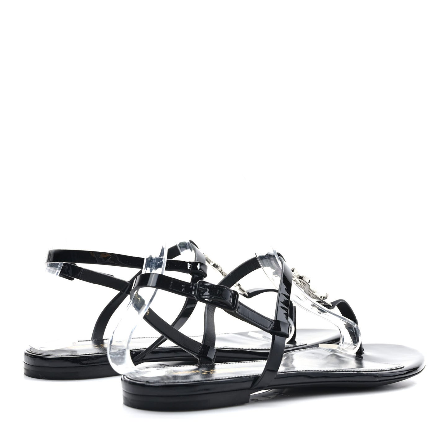 Calfskin Cassandra Monogram Sandals 39 Black