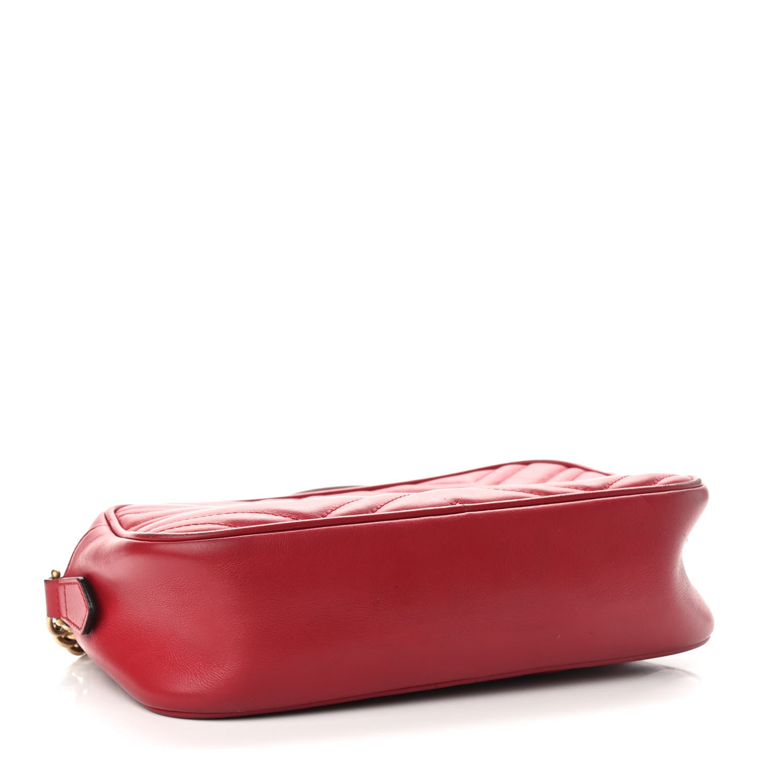 Gucci Calfskin Matelasse Small GG Marmont Chain Shoulder Bag Hibiscus Red 4 of 13