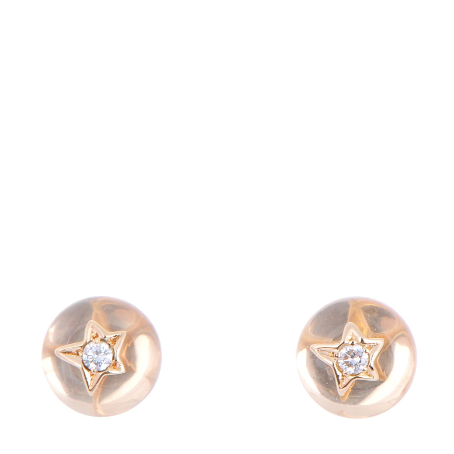 Chanel 18K Yellow Gold Diamond Comete Earrings 1 of 5