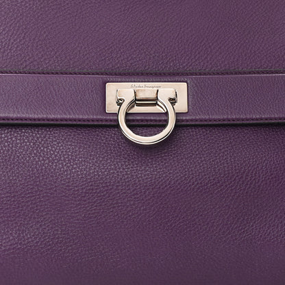 Salvatore Ferragamo Calfskin Large Sofia Satchel Purple 8 of 10