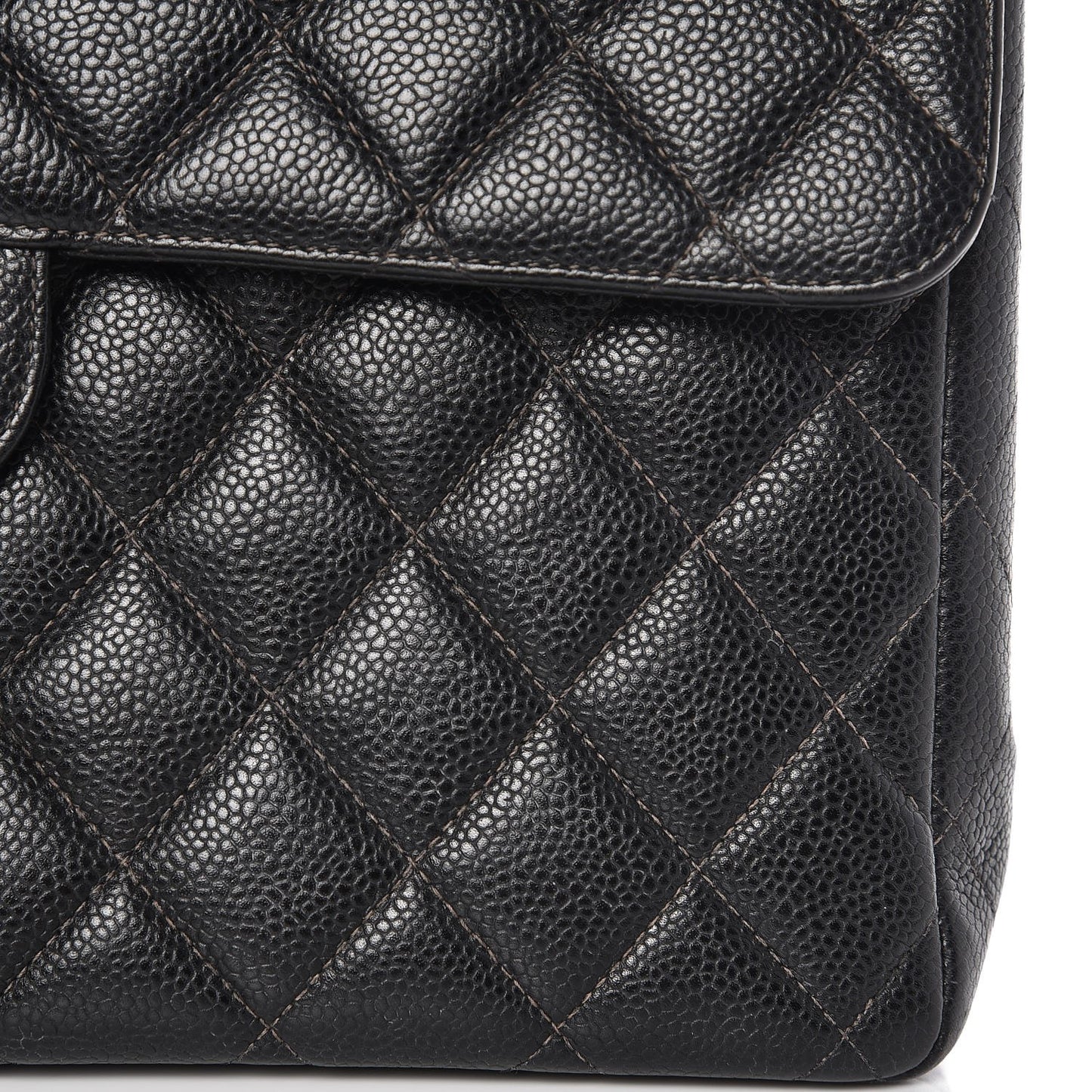 Caviar Quilted Jumbo Single Flap Black