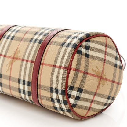 Burberry Haymarket Check Barrel Bag Red 9 of 11