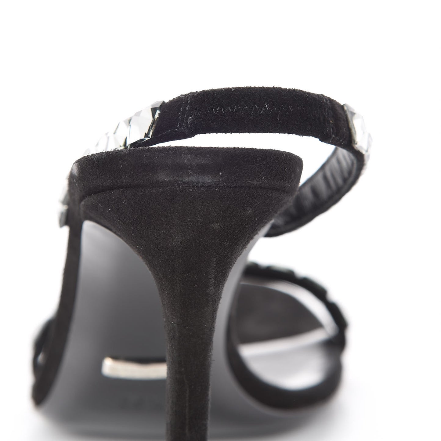 Kid Scamosciato Crystallo Mallory Slingback Sandal 36.5 Black