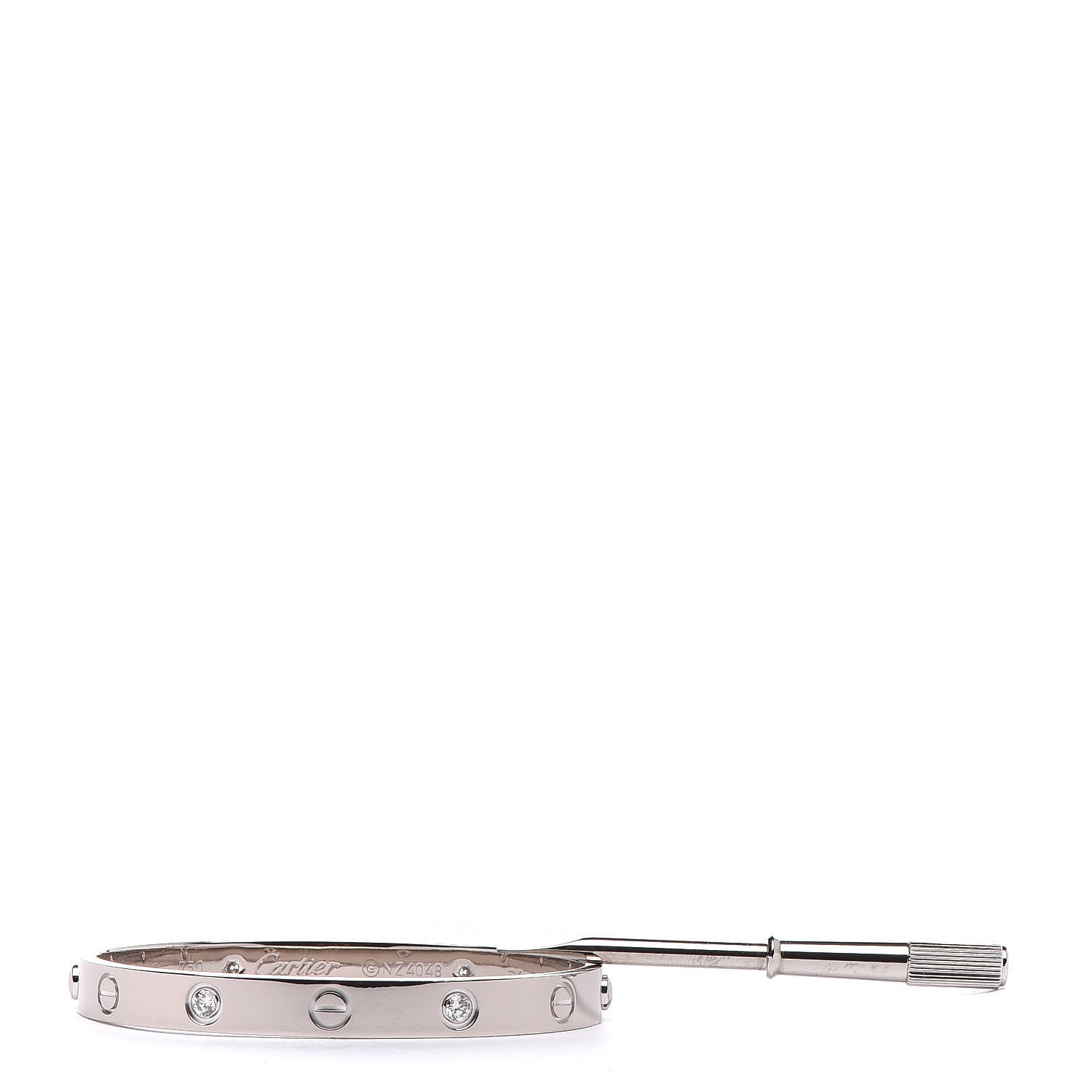 Cartier 18K White Gold 4 Diamond LOVE Bracelet 16 4 of 8