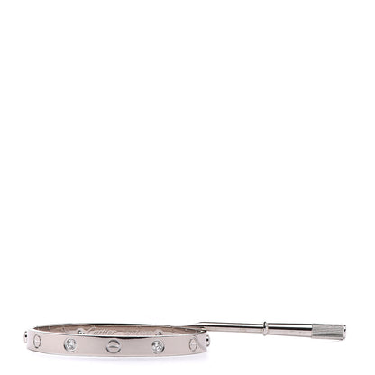 Cartier 18K White Gold 4 Diamond LOVE Bracelet 16 4 of 8