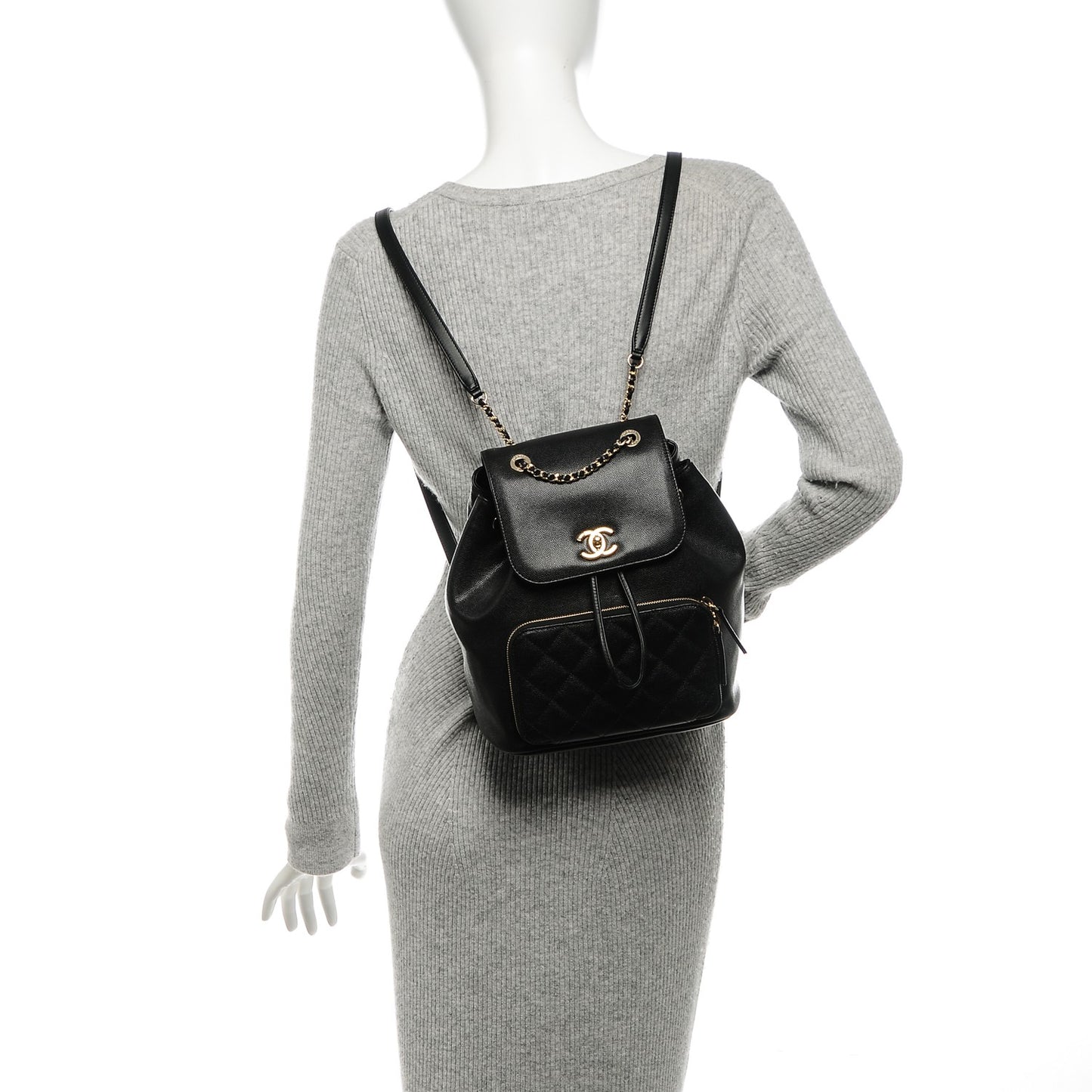 Caviar Quilted Business Affinity Backpack Black