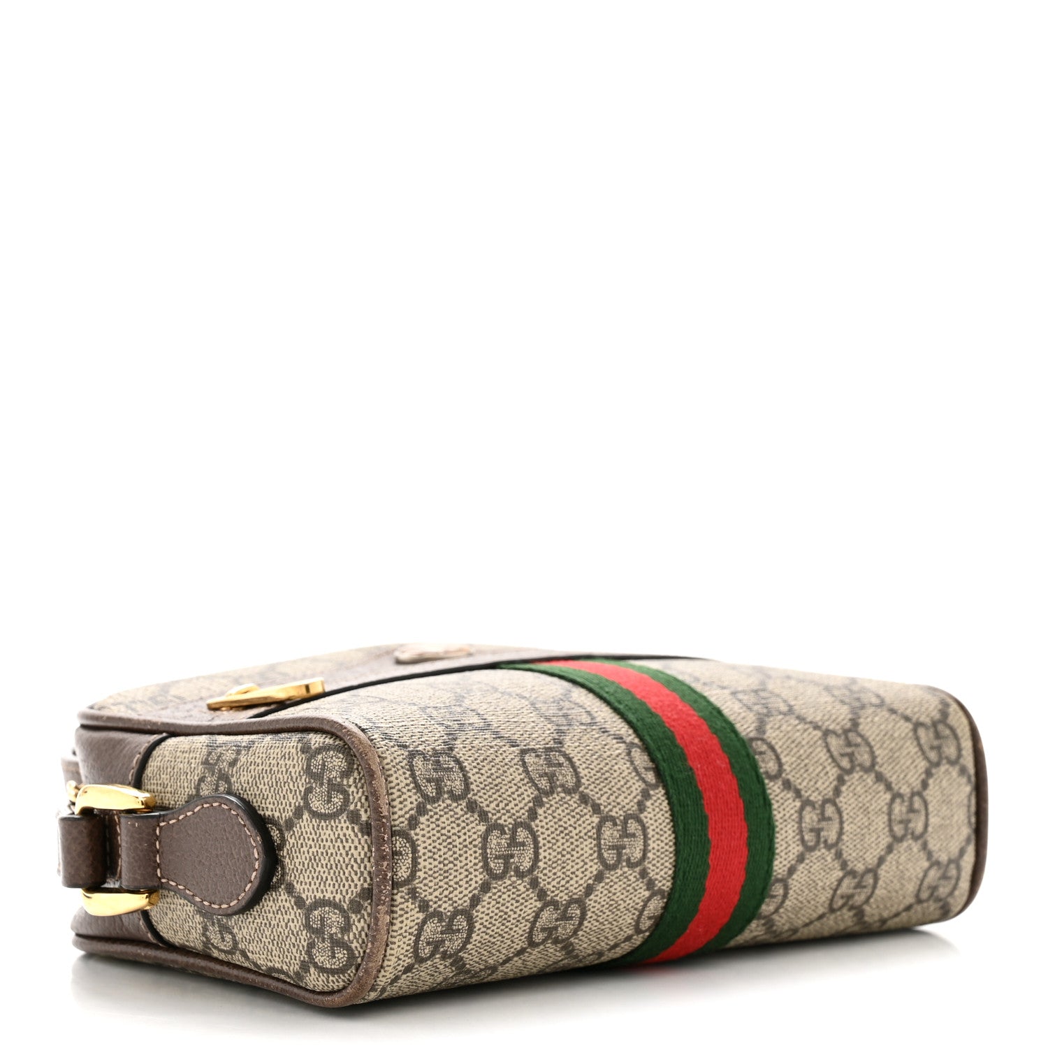 Gucci GG Supreme Monogram Web Mini Ophidia Shoulder Bag Brown 4 of 13