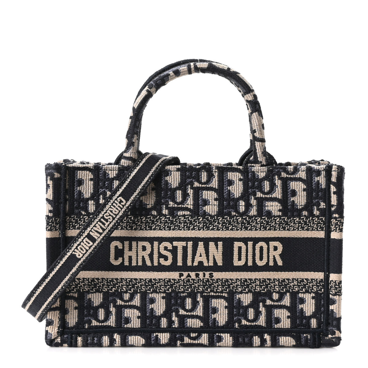 Christian Dior Oblique Mini Book Tote With Strap Blue Multicolor 1 of 10