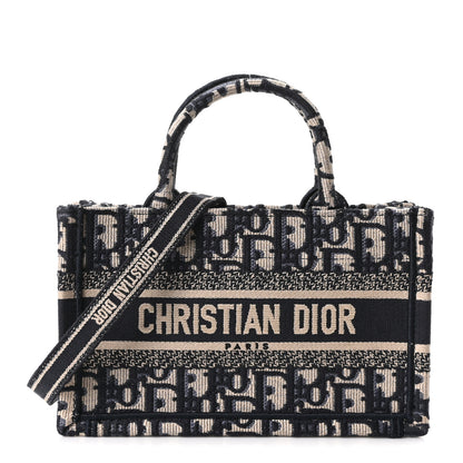 Christian Dior Oblique Mini Book Tote With Strap Blue Multicolor 1 of 10