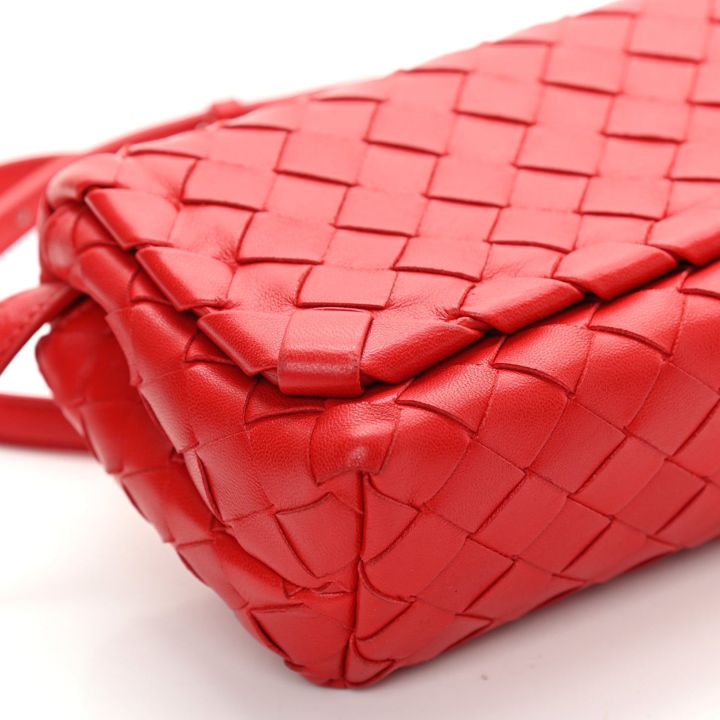 Nappa Intrecciato Mini Crossbody Red