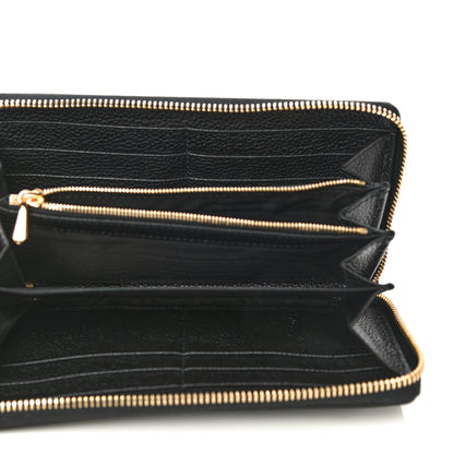 Gucci Grainy Calfskin Zumi Zip Around Wallet Black 5 of 8