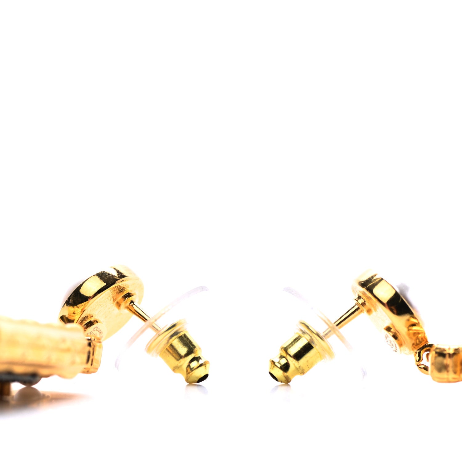 Chanel Crystal Pearl CC Perfume Bottle Drop Earrings Gold 3 of 5