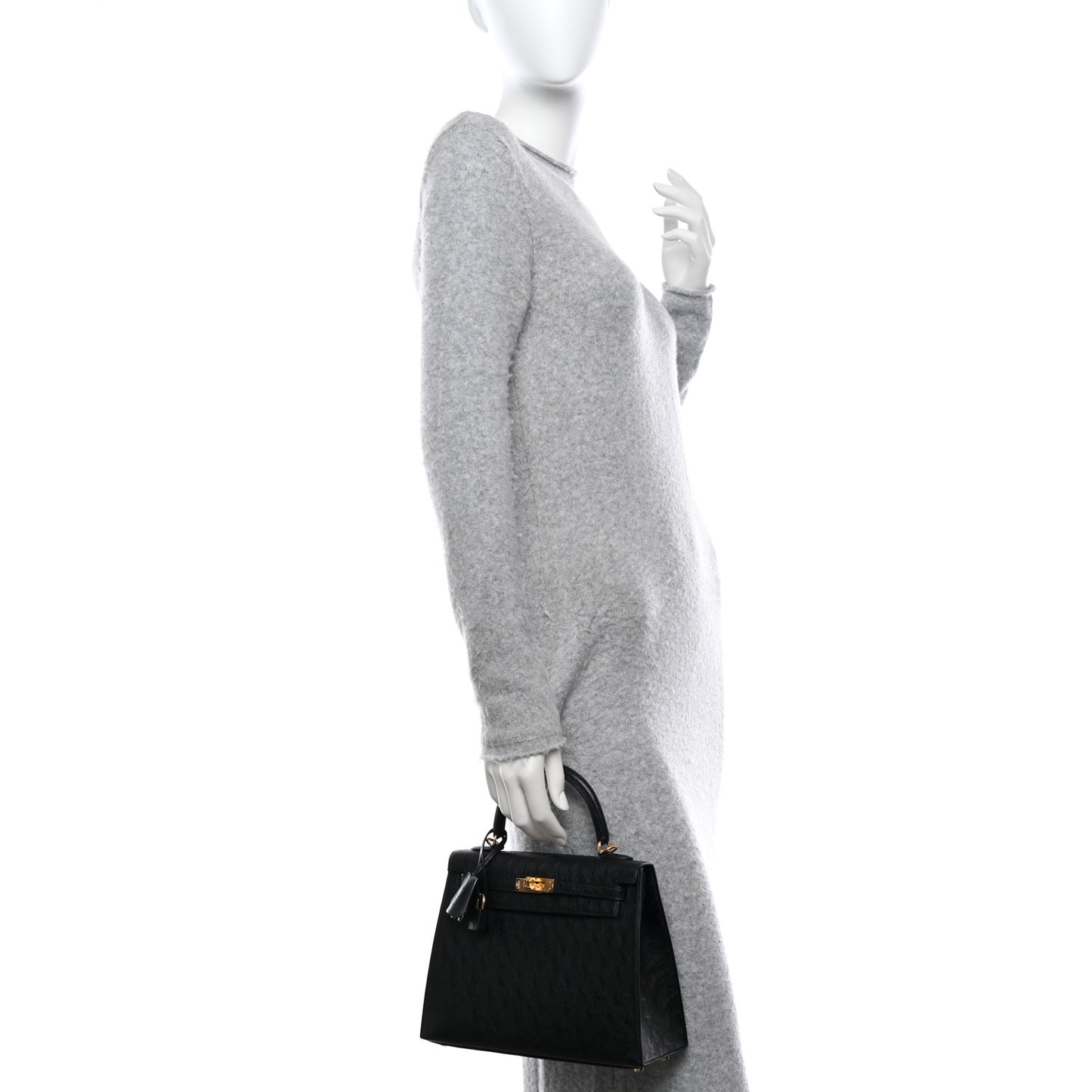 Ostrich Kelly Sellier 25 Black