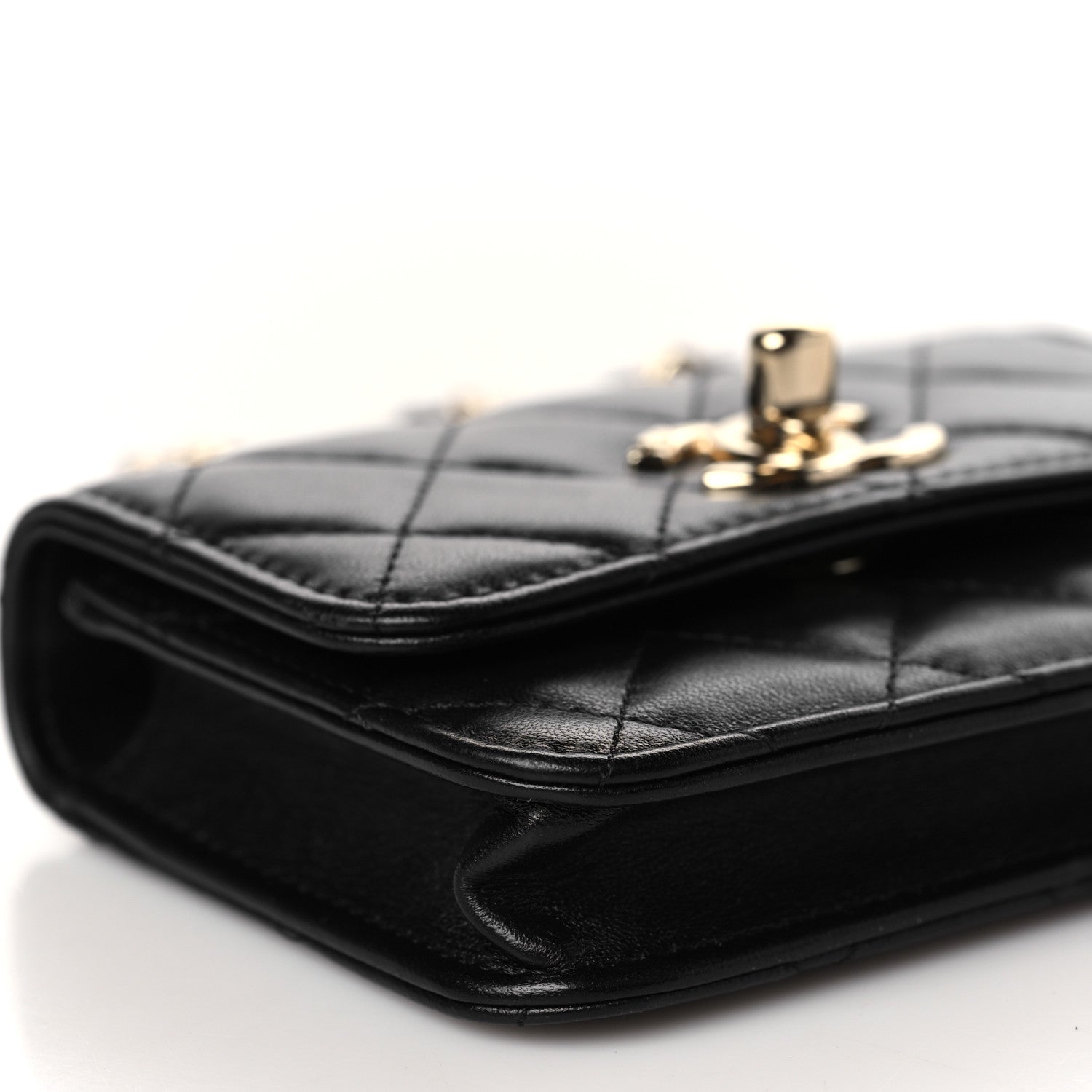 Chanel Lambskin Quilted Trendy CC Card Holder On Chain Black 9 of 11
