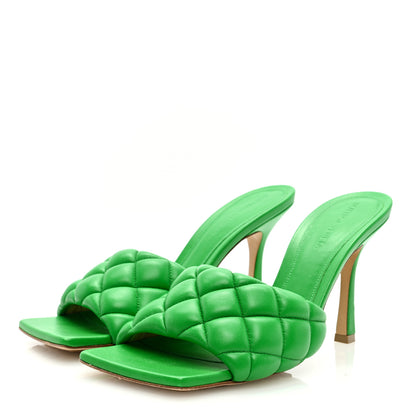 Bottega Veneta Nappa Matelasse Padded Mule Sandals 38.5 Parakeet 3 of 7