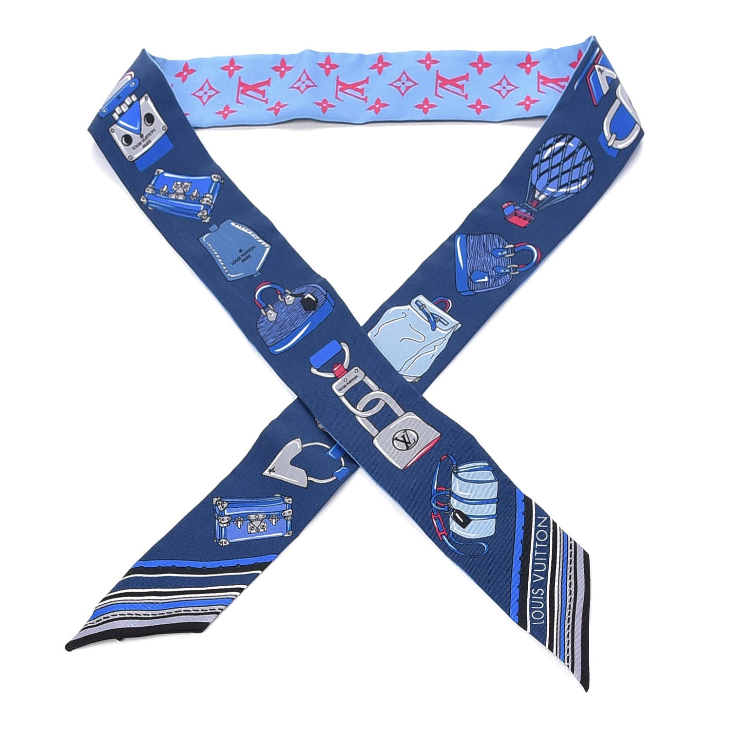 Louis Vuitton Silk Monogram Essentials LV BB Bandeau Blue 1 of 4