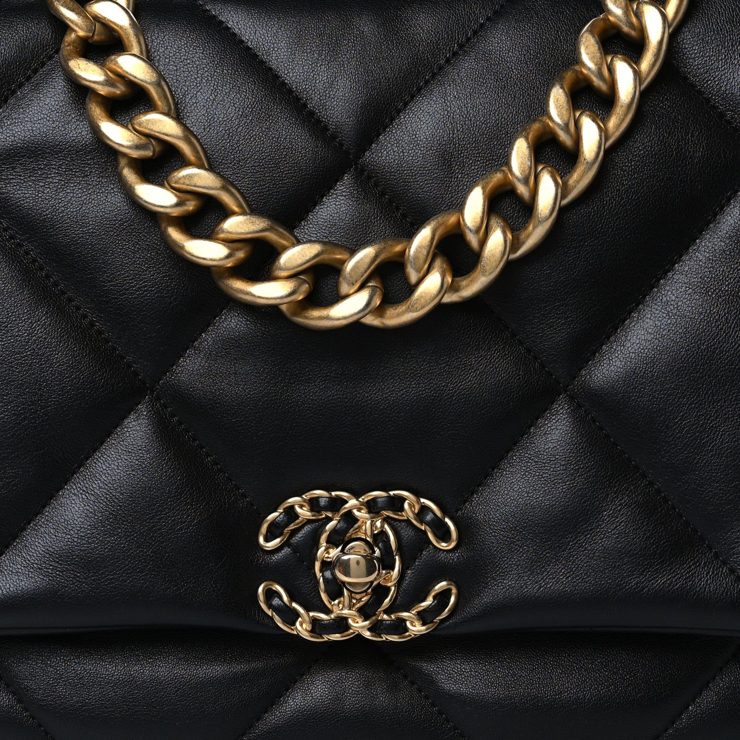 Chanel Lambskin Quilted Maxi Chanel 19 Flap Black 8 of 10