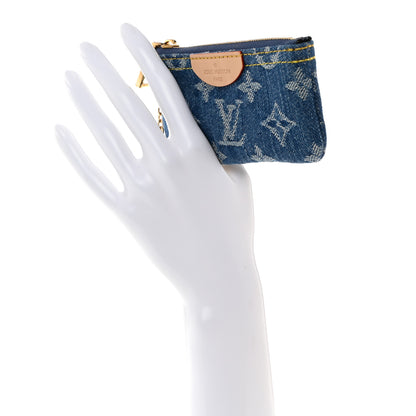 Louis Vuitton Monogram Denim Key Pouch Denim Blue 2 of 7