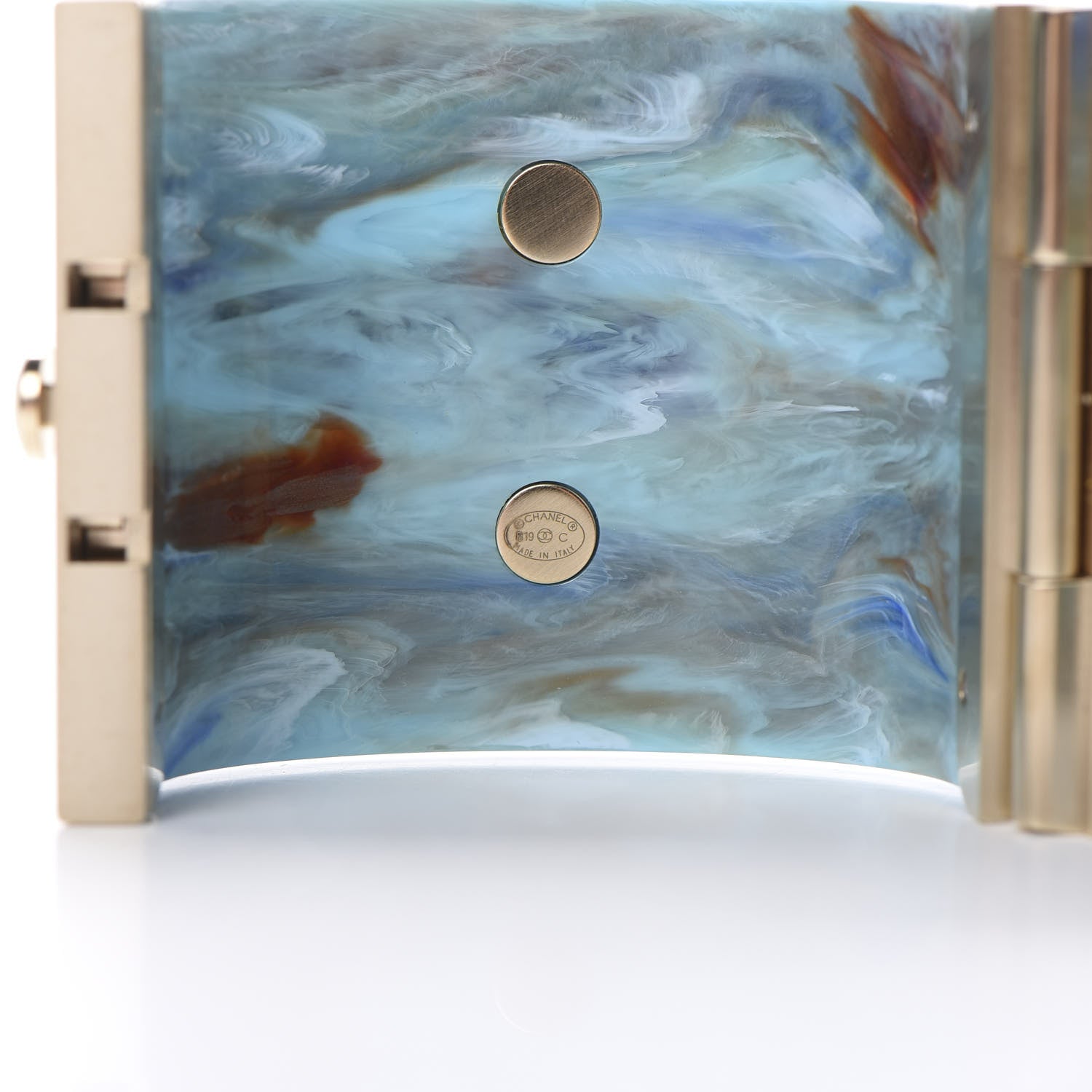 Chanel Resin CC Cuff Blue Multicolor 3 of 5