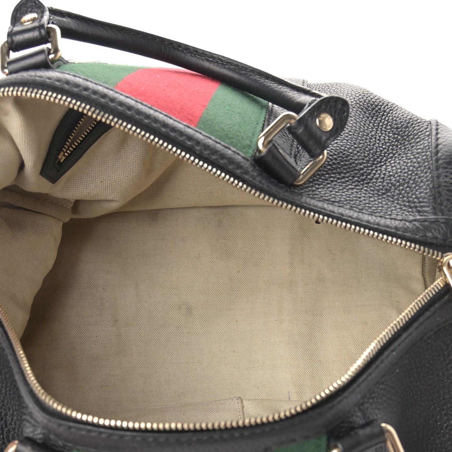 Calfskin Vintage Web Medium Boston Black