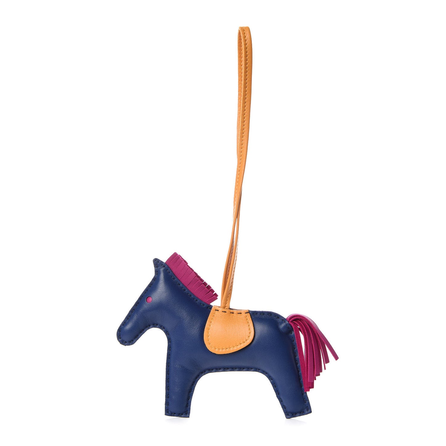 Milo Lambskin Grigri Rodeo Horse Bag Charm MM Bleu Saphir Rose Pourpre Naturel Bouton D'Or