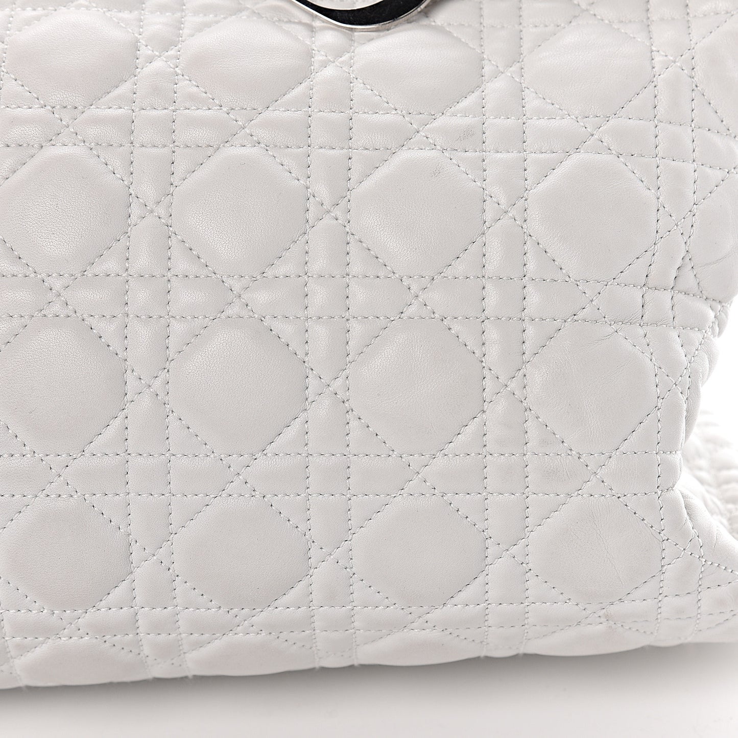 Lambskin Cannage Large Dior Soft Shopping Tote White