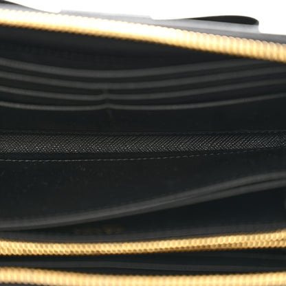 Prada Saffiano Fiocco Bow Zip Around Wallet Black 5 of 12