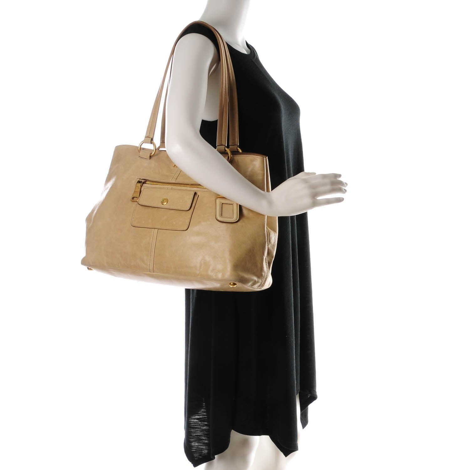 Prada Vitello Shine Shoulder Bag Quarzo 2 of 11