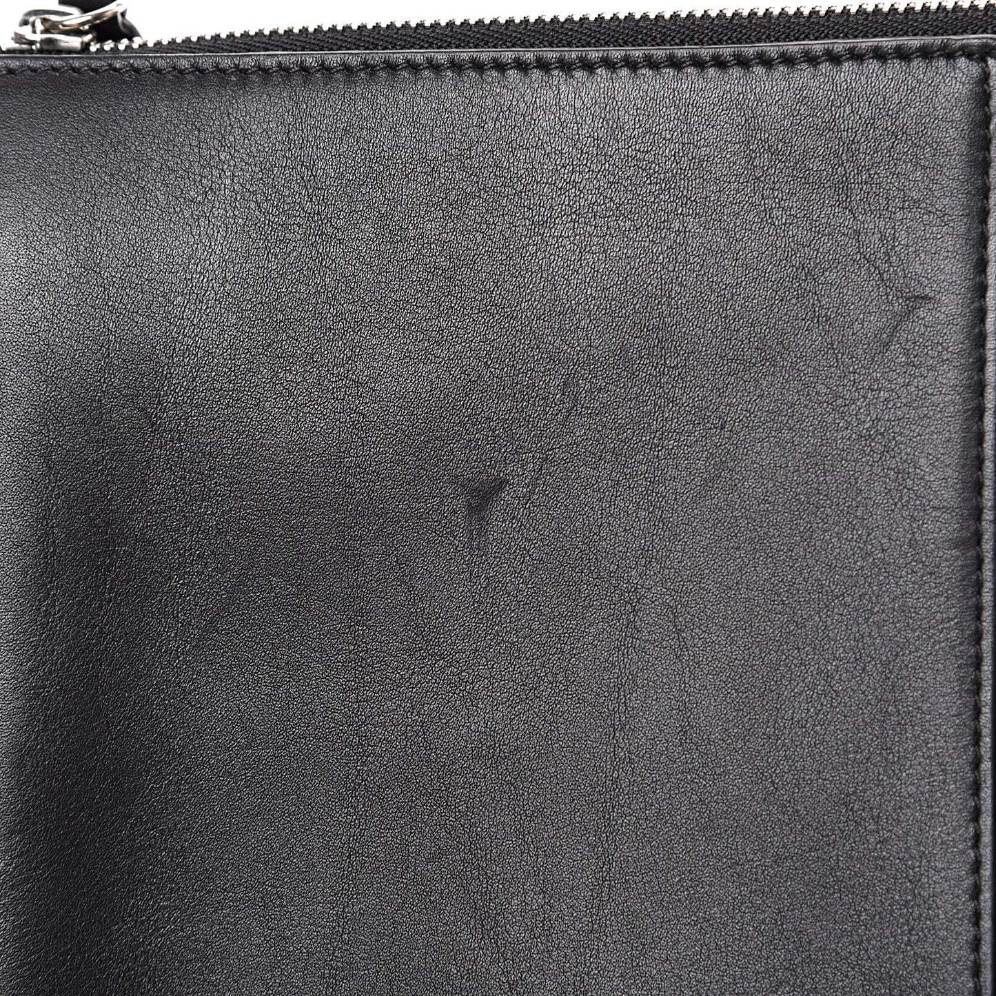 Supple Natural Calfskin Tri-Fold Clutch Black
