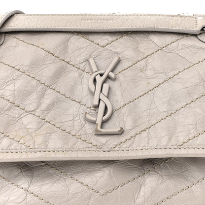 Saint Laurent Crinkled Calfskin Matelasse Monogram Baby Niki Chain Satchel Granite 9 of 23