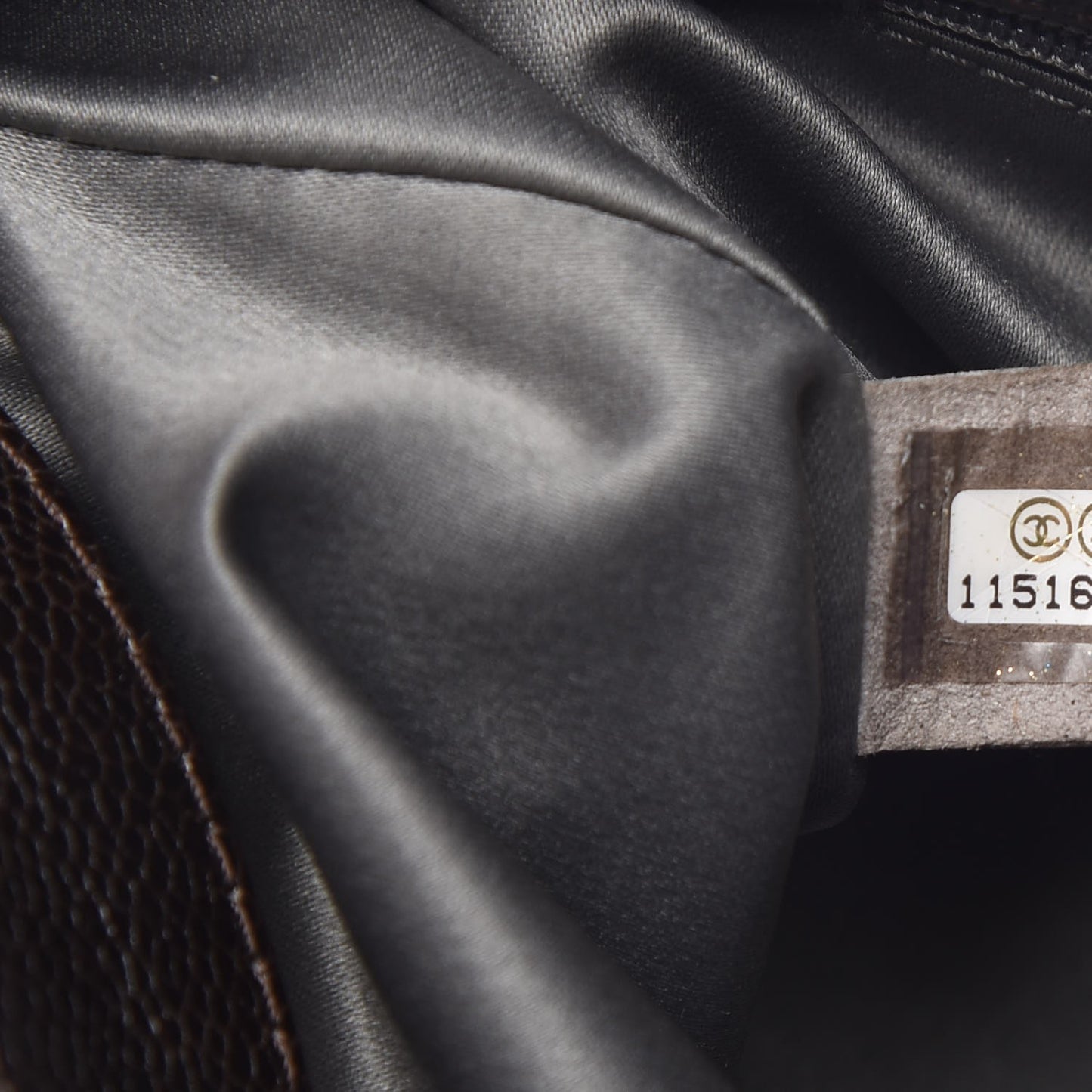 Glazed Caviar Small Pocket In The City Shoulder Bag Brown