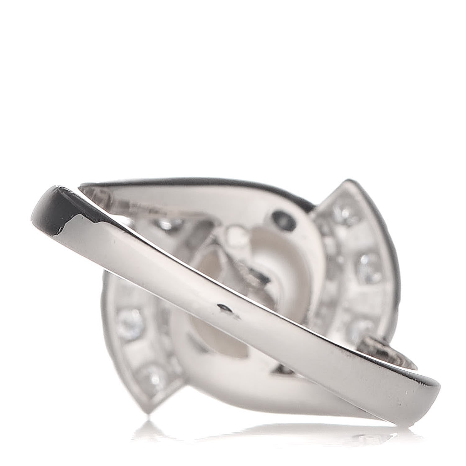 Mikimoto 14K White Gold Diamond Akoya Pearl 9mm Deco Ring 49 4.75 5 of 5