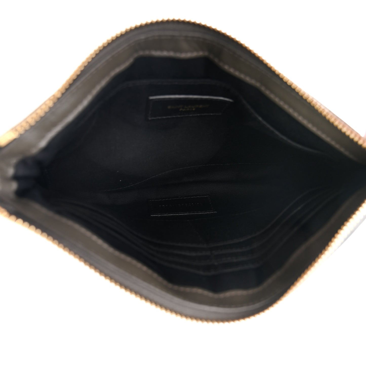 Calfskin Matelasse Chevron Monogram A5 Wristlet Earth