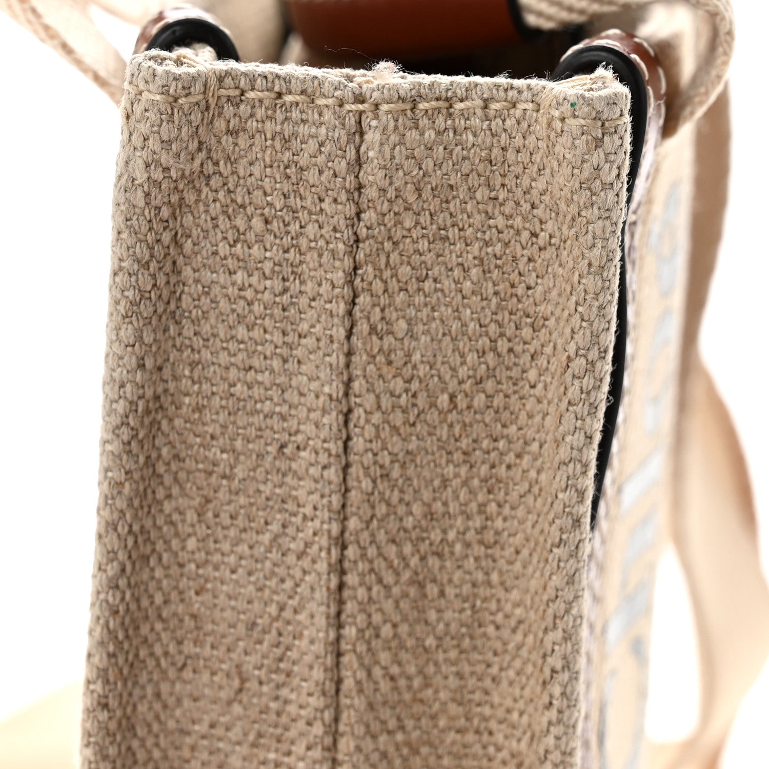 Chloe Cotton Calfskin Mini Woody North South Ribbon Tote White Brown 12 of 12