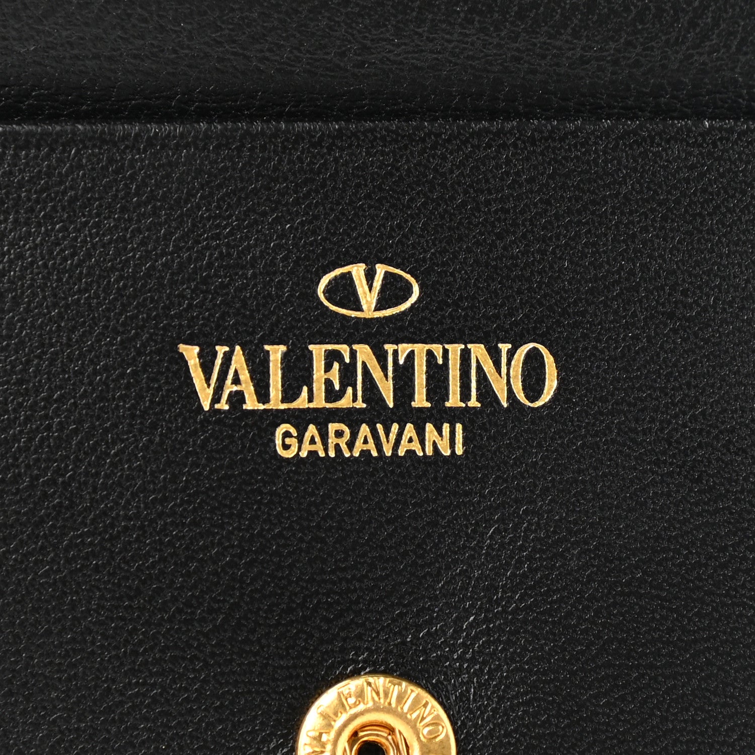 Valentino Garavani Nappa Roman Stud Small Flap Wallet Black 7 of 8