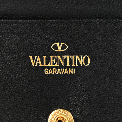 Valentino Garavani Nappa Roman Stud Small Flap Wallet Black 7 of 8