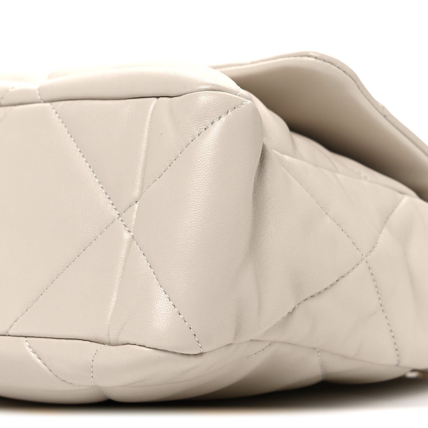 Lambskin Quilted Large Chanel 19 Flap Beige
