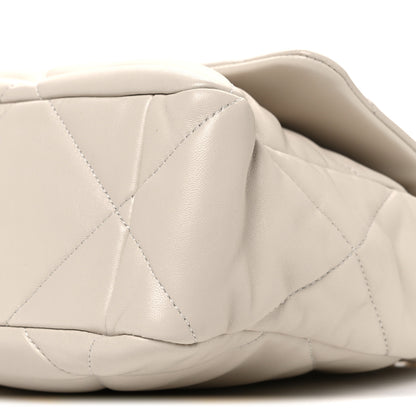Chanel Lambskin Quilted Large Chanel 19 Flap Beige 10 of 10