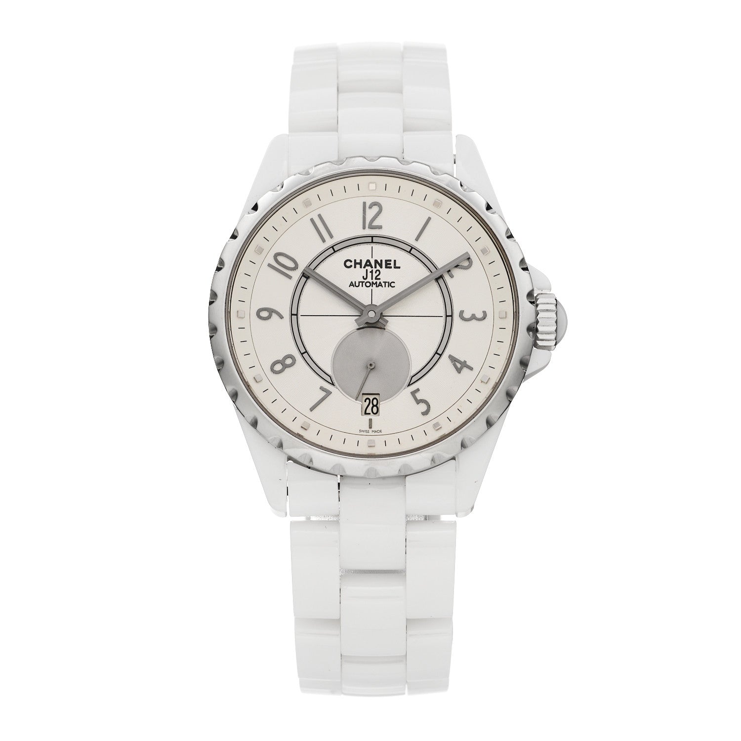 Chanel Stainless Steel Ceramic 38mm J12 Chrono Automatic Watch White 1 of 4