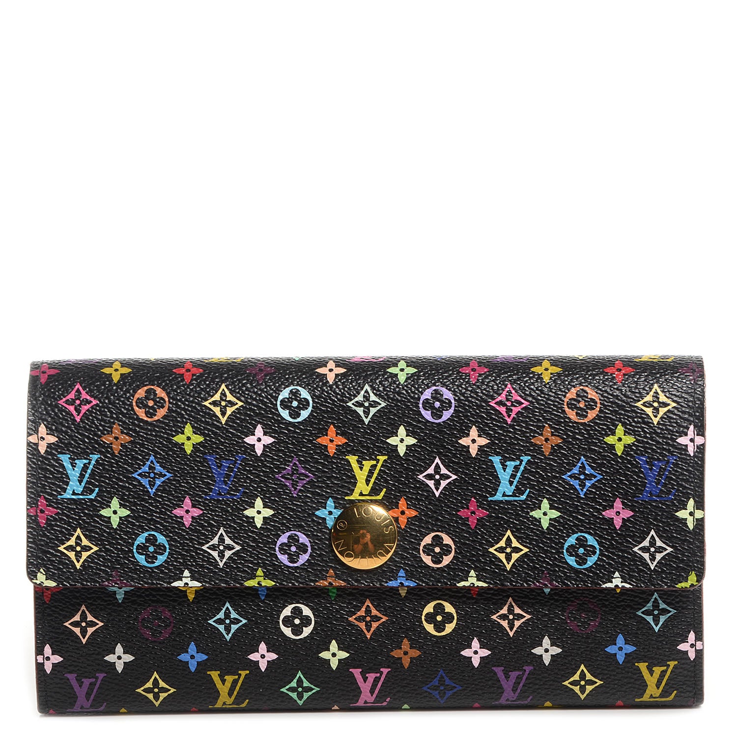 Louis Vuitton Monogram Multicolor Sarah Wallet Black Violet 1 of 9