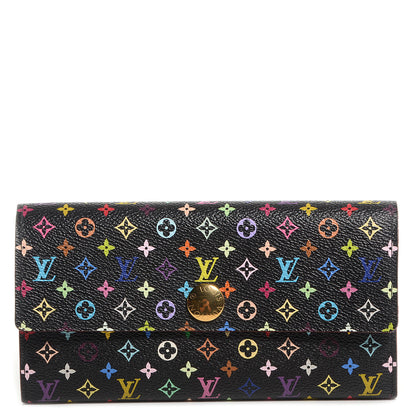 Louis Vuitton Monogram Multicolor Sarah Wallet Black Violet 1 of 9