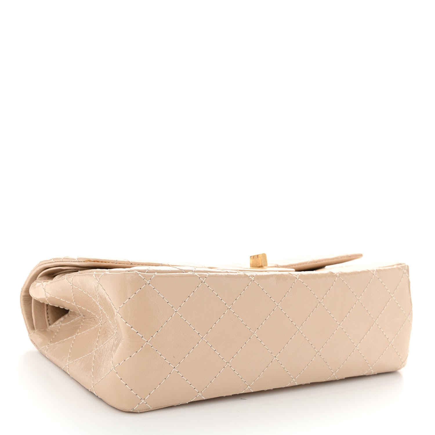 Chanel Patent Distressed Calfskin Quilted 2.55 Reissue 225 Flap Beige 4 of 13