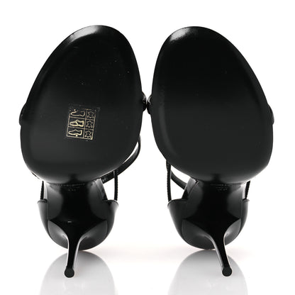 Saint Laurent Patent Cassandra 100 Sandals 38 Black 7 of 10