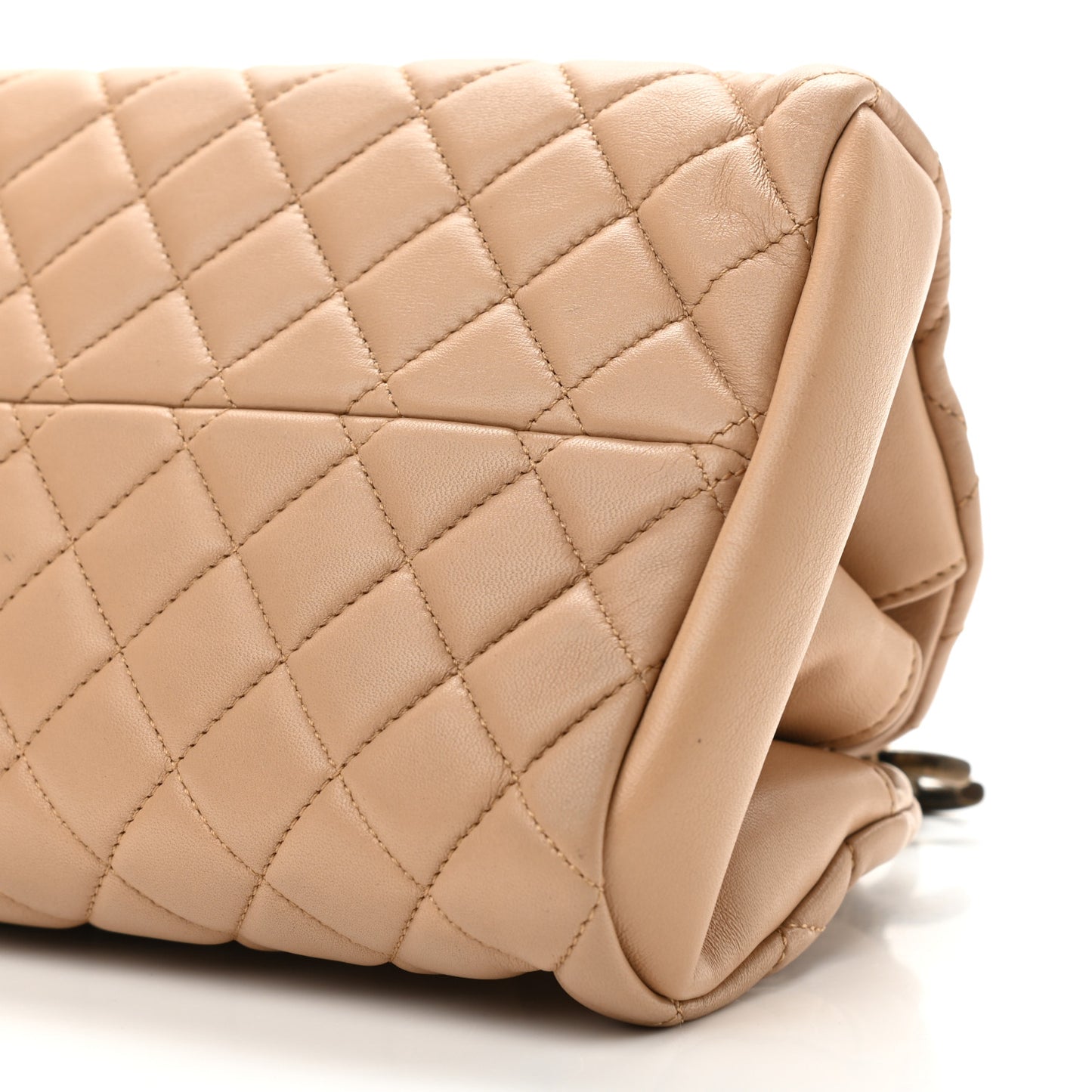 Lambskin Quilted Medium Just Mademoiselle Beige