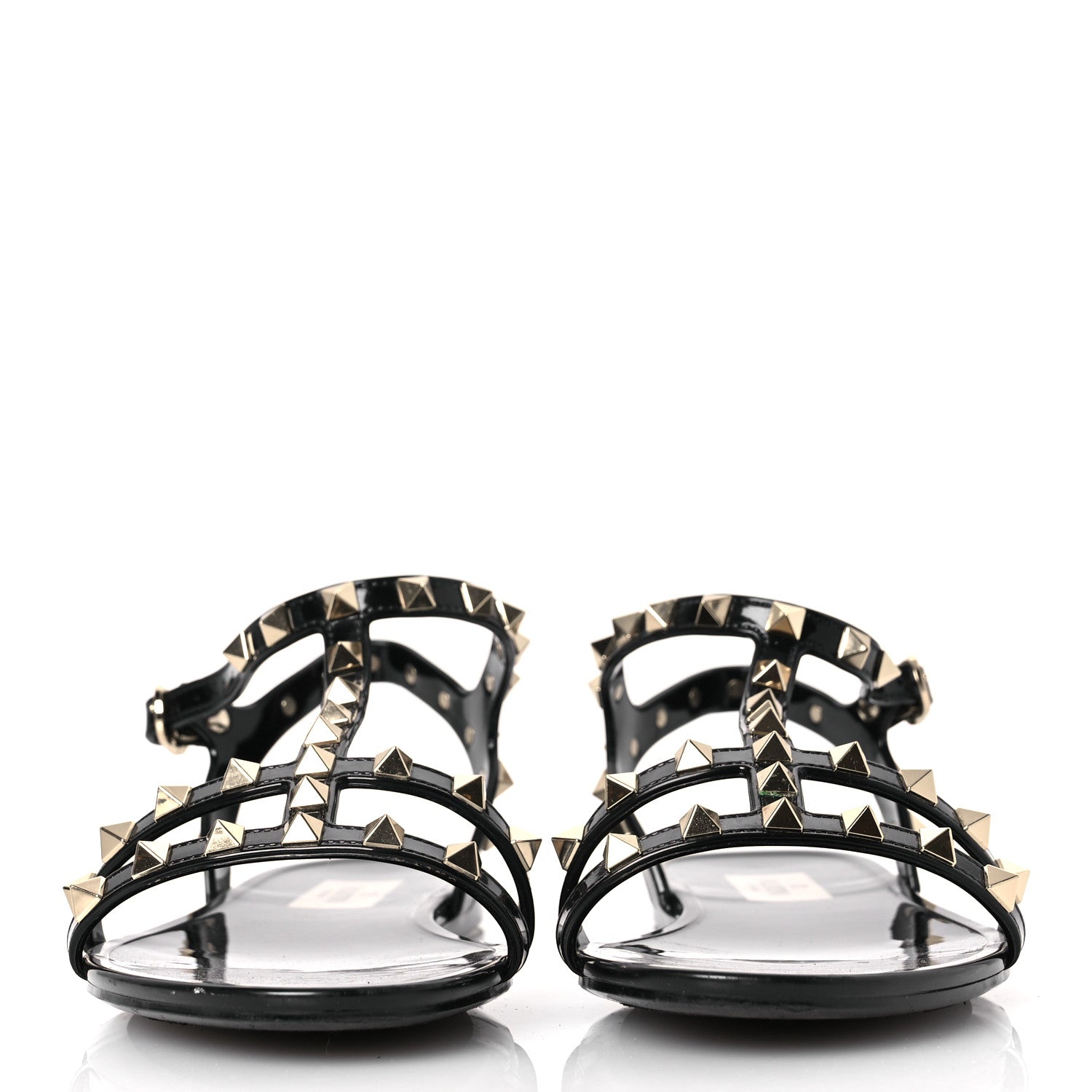 Valentino Garavani PVC Jelly Rockstud Caged Sandals 39 Black 3 of 9
