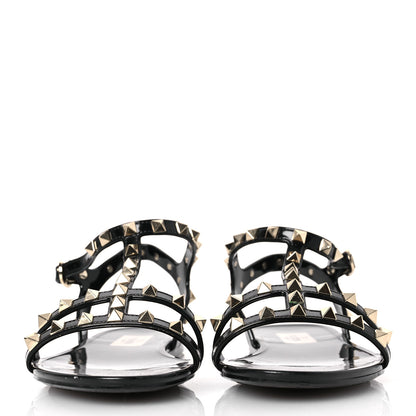 Valentino Garavani PVC Jelly Rockstud Caged Sandals 39 Black 3 of 9